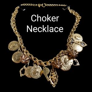 1928 Vintage Gold Trinket Choker Necklace